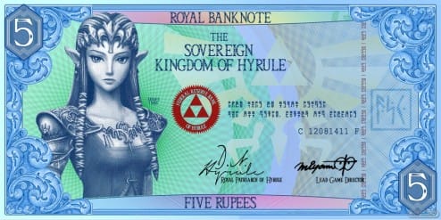 Rupias en billete Zelda 5