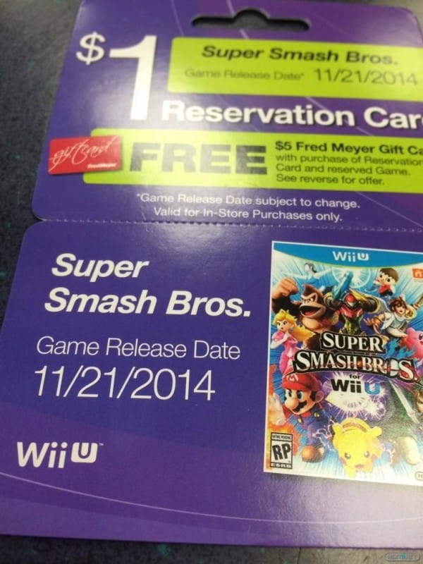 1409-14 Smash Bros reserva Fred Meyer