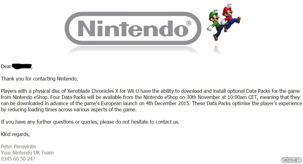 1511-25 Pack Datos Xenoblade Chronicles X 1