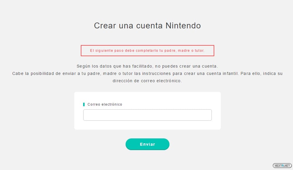 Tutorial Cuenta Nintendo menores