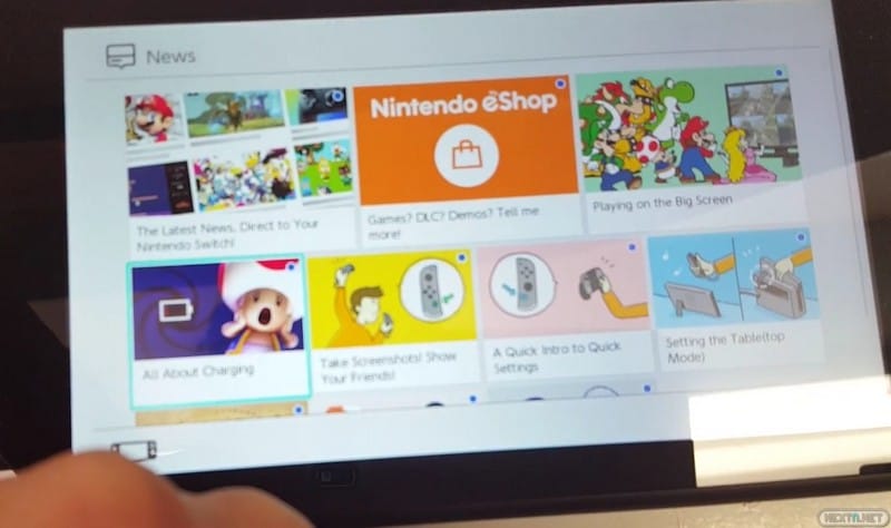 Nintendo Switch menú sistema operativo