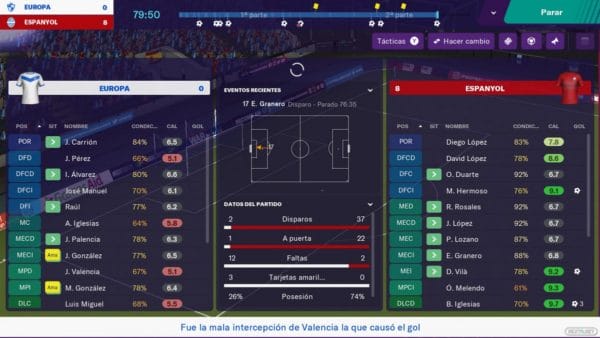 Football Manager Touch 2019 análisis Nintendo Switch