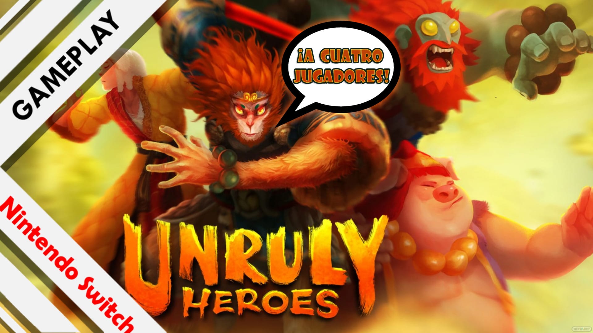 Unruly Heroes gameplay Switch 4 jugadores