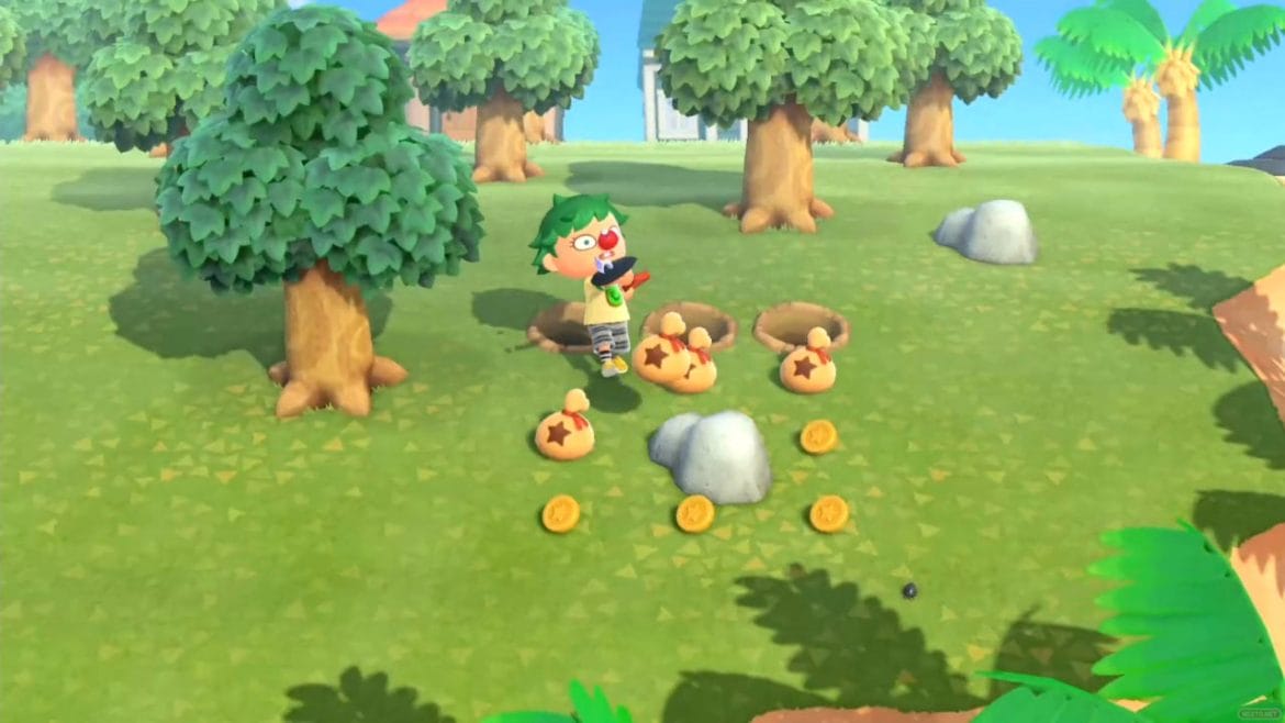 Guía Animal Crossing New Horizons golpear piedras dinero bayas