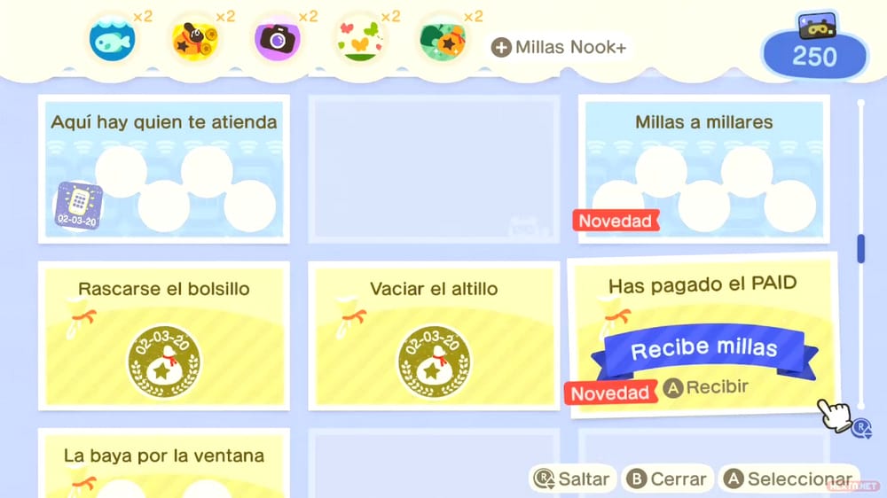 Guía Animal Crossing New Horizons programa millas