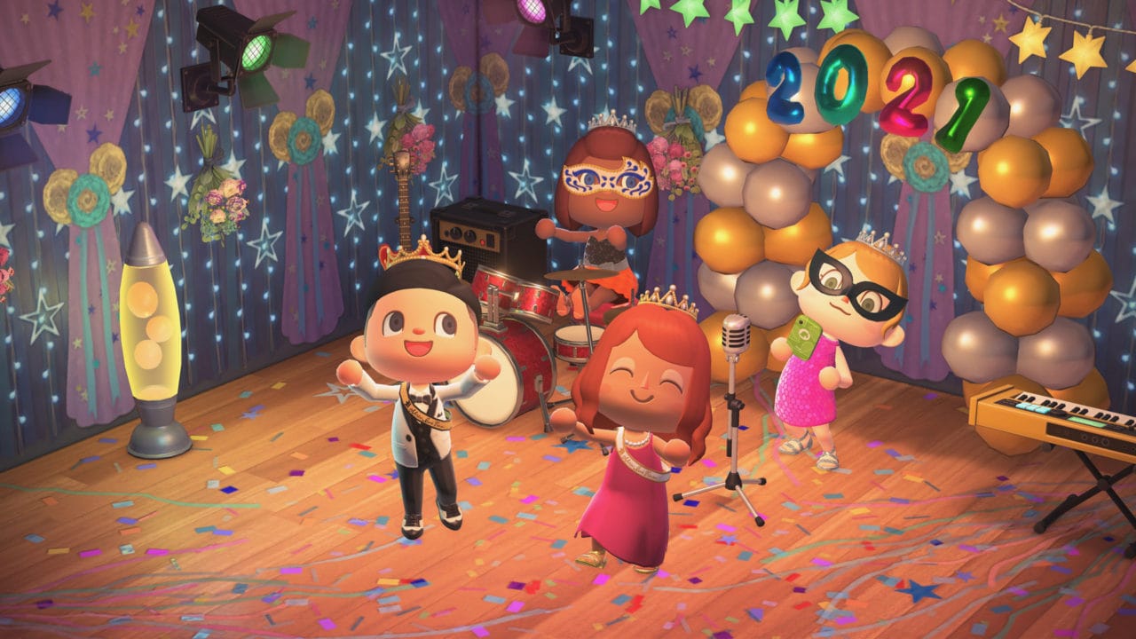 Baile Fin de curso Animal Crossing: New Horizons actualización marzo