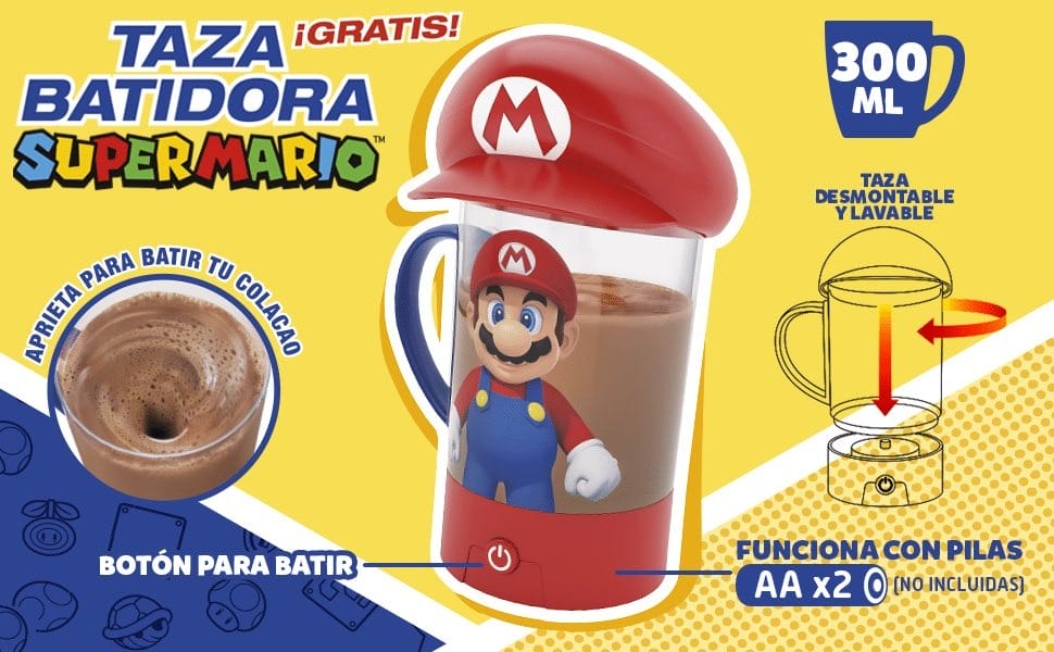Cola Cao Taza Batidora Baticao Super Mario