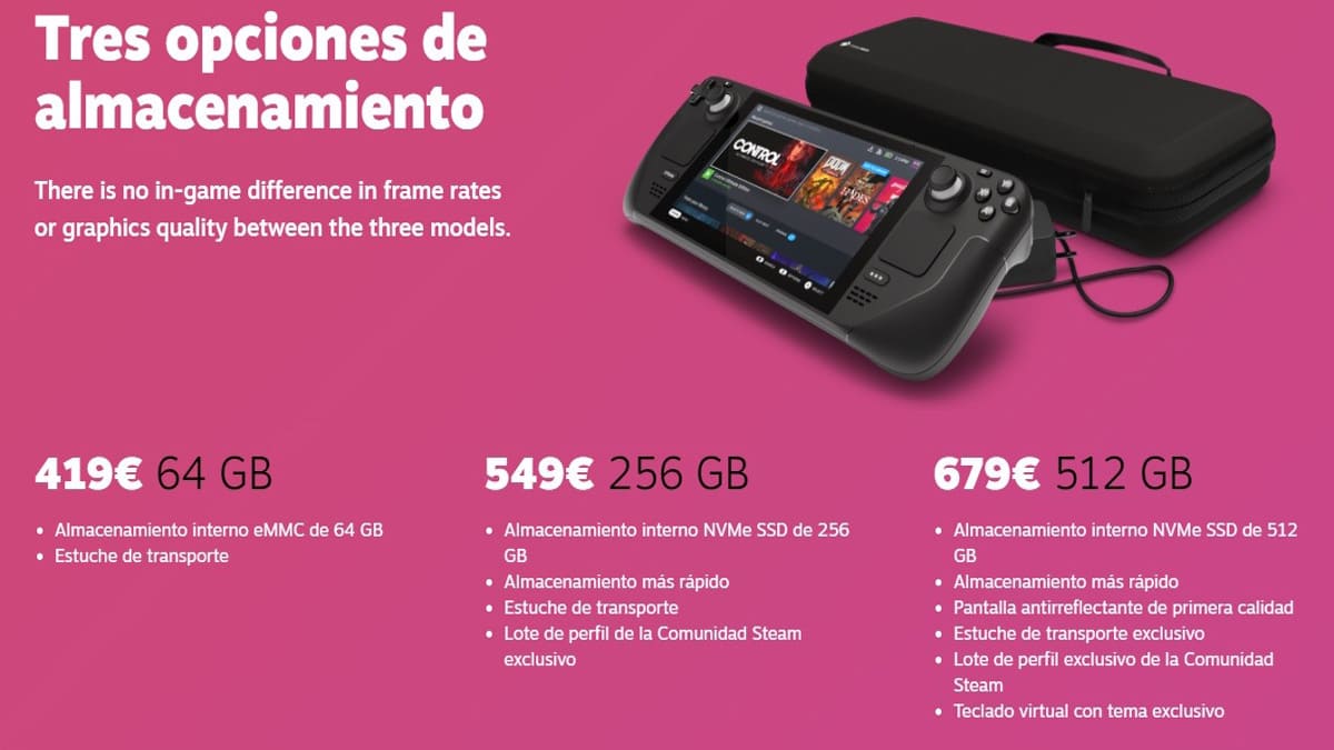 Steam Deck Nintendo Switch OLED