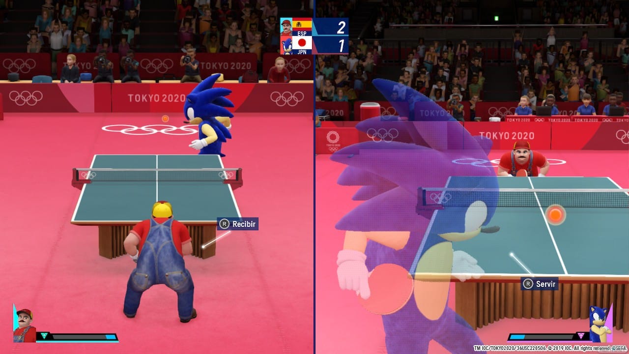 Mario contra Sonic en el juego que no es de Mario y Sonic