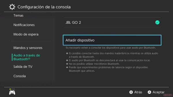 Actualización 13.0.0 Nintendo Switch auriculares bluetooth
