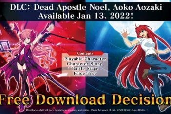 Melty Blood Type Lumina Nintendo Switch PS4 Steam Xbox Dead Apostle Noel Aoko Aozaki DLC Gratis