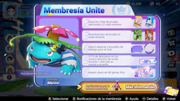 Pokémon UNITE membresía unite