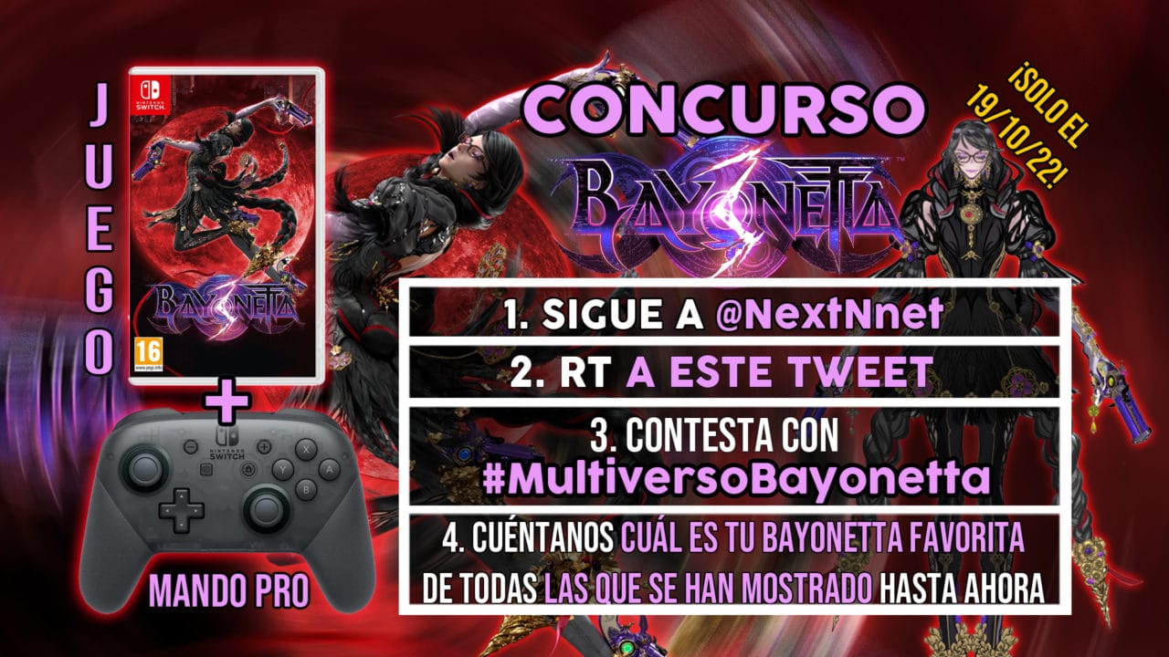 Sorteo: Regalamos Bayonetta 3 y un mando Pro con el concurso  #MultiversoBayonetta