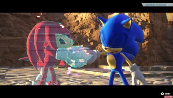 Sonic Frontiers Knuckles Knux fistpump Sonic Choque de puños