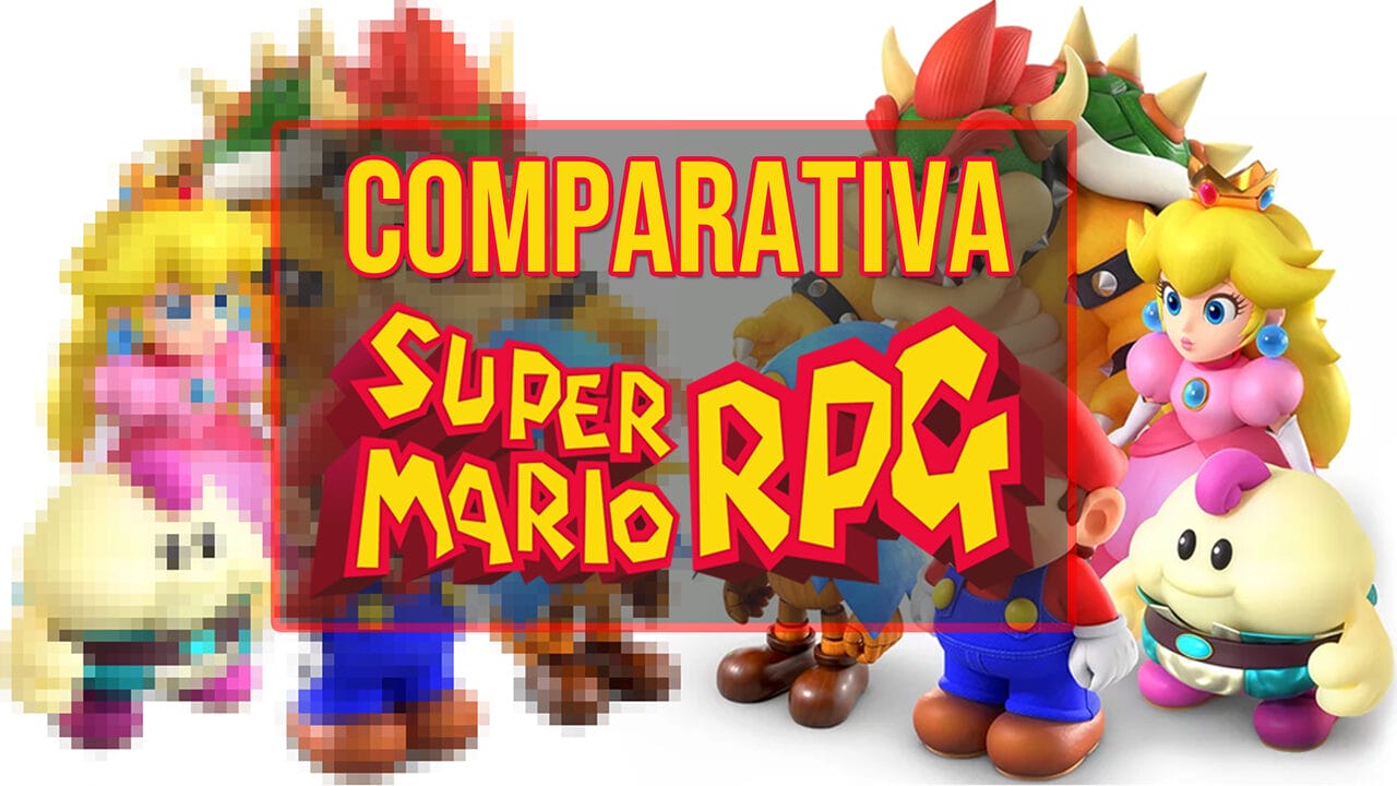 Comparativa gráfica Super Mario RPG remake original