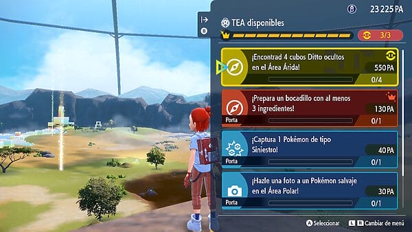 Pokemon Escarlata Purpura vista de TEA