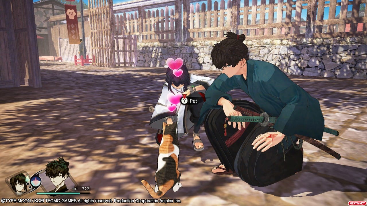 puedes acariciar al gato (y a los perros) en Fate Samurai/Remmant