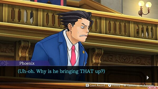 Phoenix Wright sudando en Dual Destinies