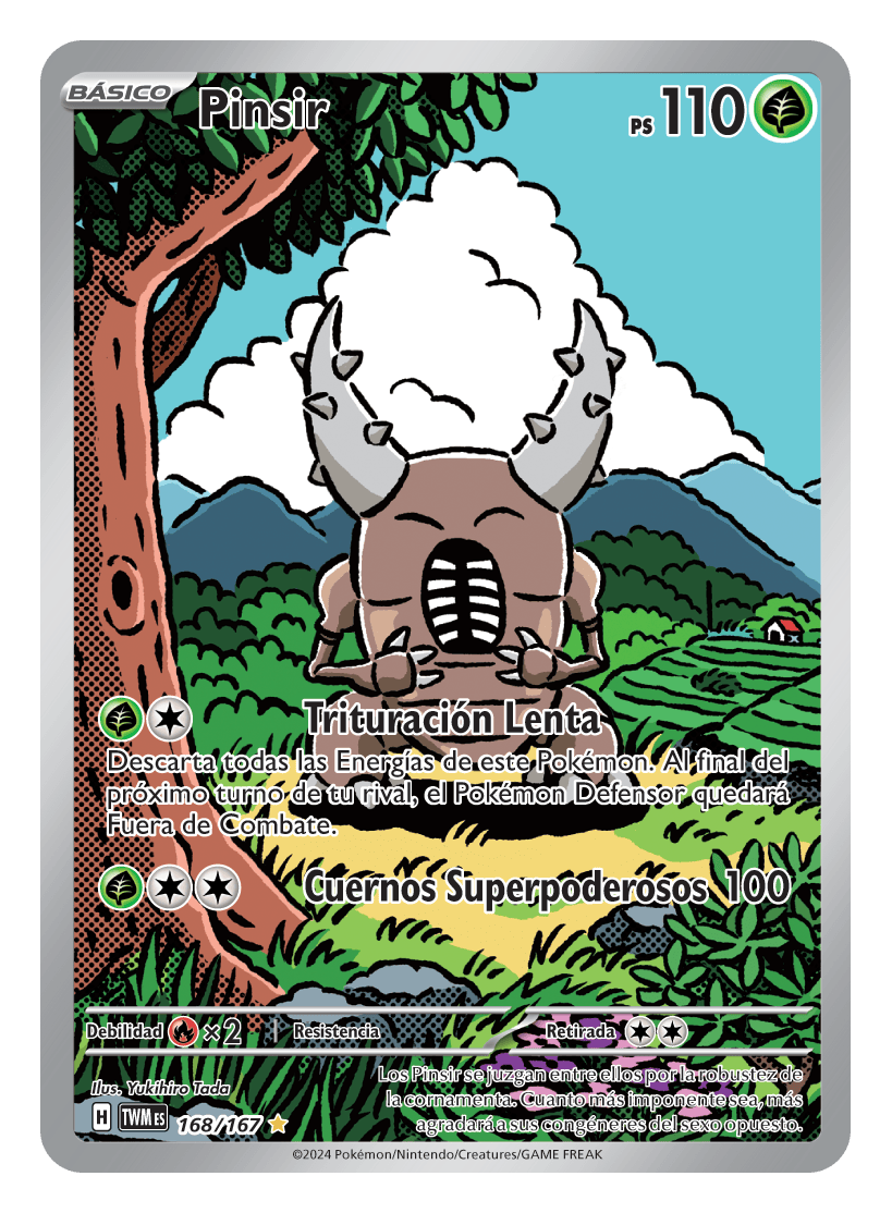 Carta de Pinsir de la expansión Mascarada Crepuscular de Pokémon JCC