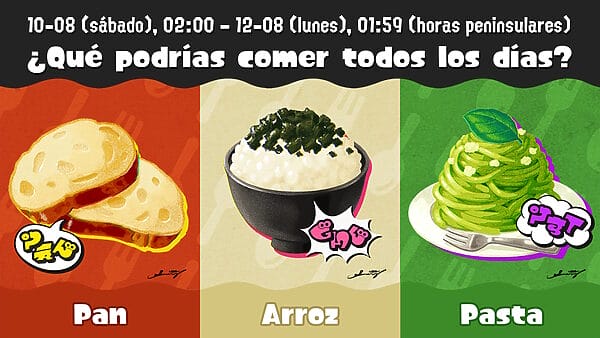 Splatoon 3 Splatfest Festival Arroz pasta Pan