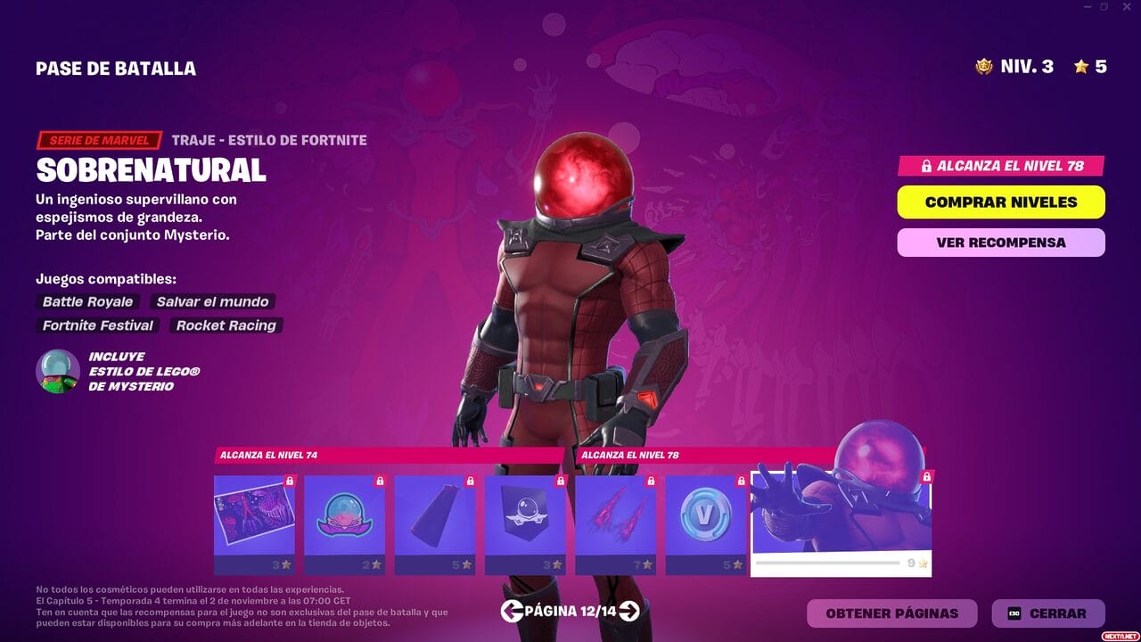 Fortnite Capitulo 5 Temporada 4 Alerta Doom Pase de Batalla Mysterio