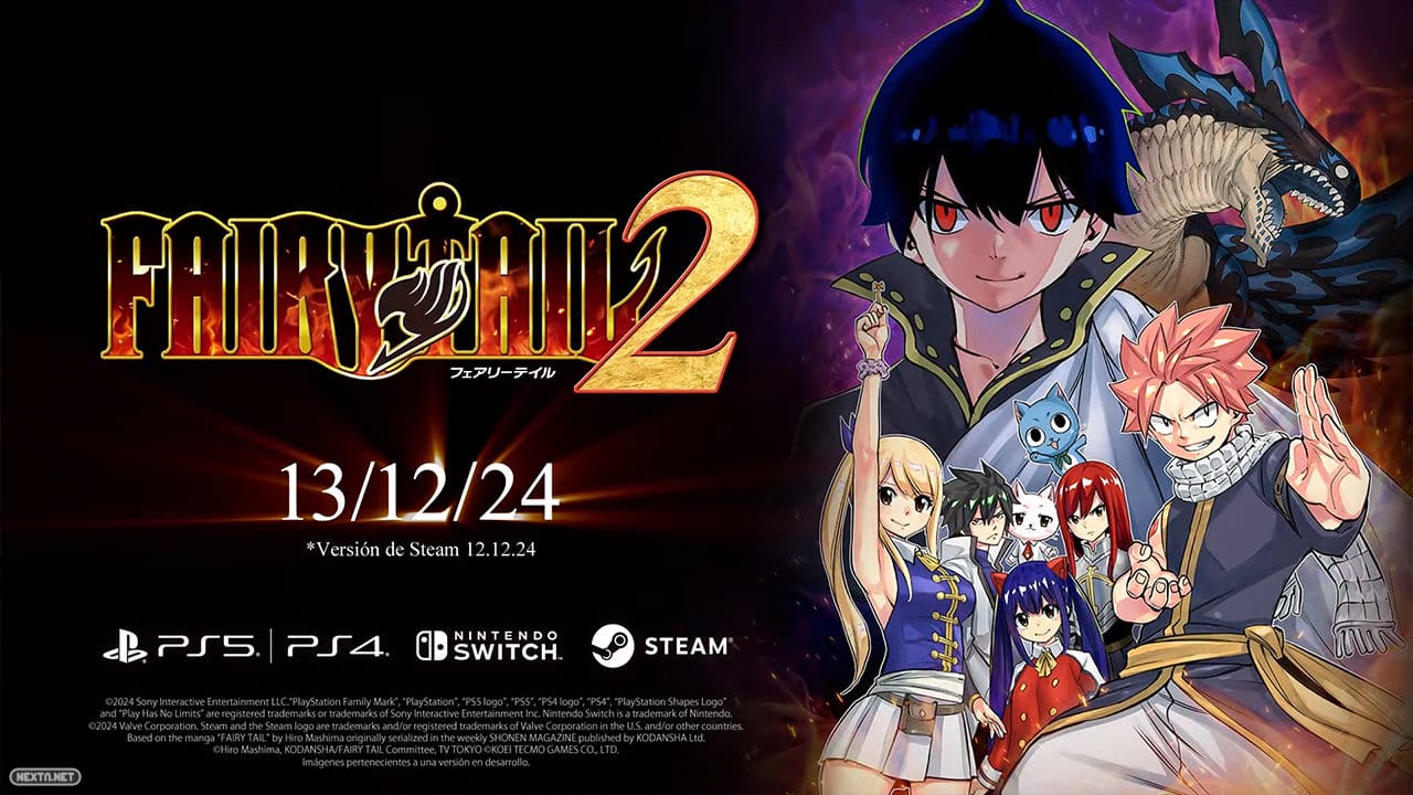 Fairy Tail 2 Fecha Lanzamiento Tráiler Natsu Lucy Nintendo Switch PS4 PS5 PC