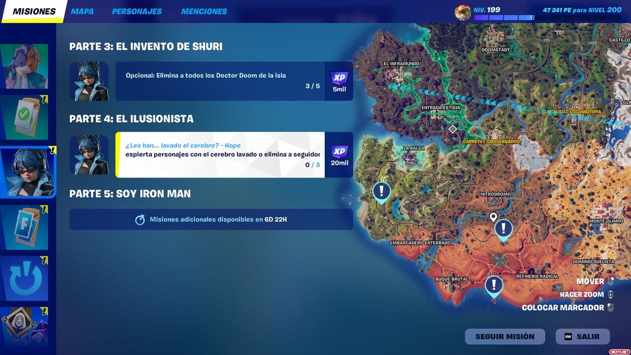 Fortnite Capítulo 5 Temporada 4 Misiones Semanales 4 Historia parte 4