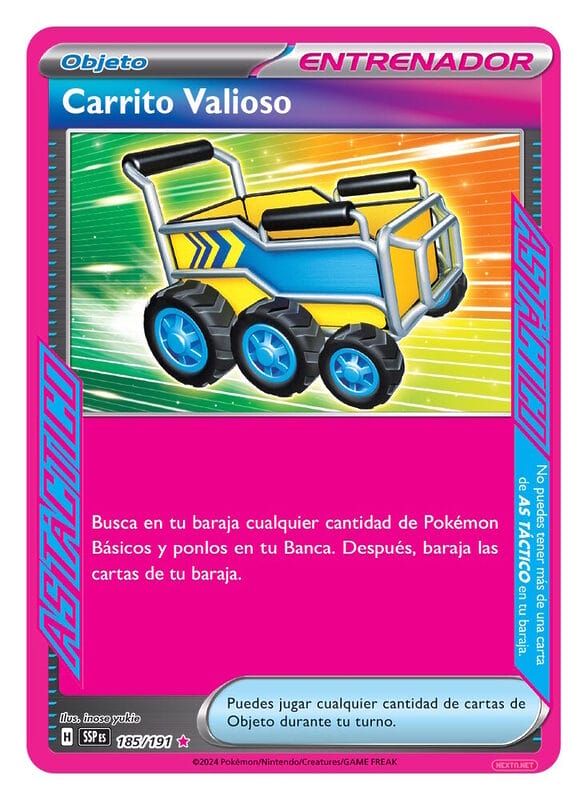 Expansión Chispas Fulgurantes JCC Pokémon Escarlata y Púrpura Carrito Valioso carta AS TÁCTICO