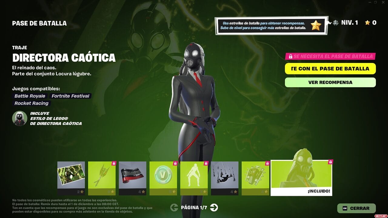 Fortnite Remix Capitulo 2 Pase de Batalla Directora Caotica