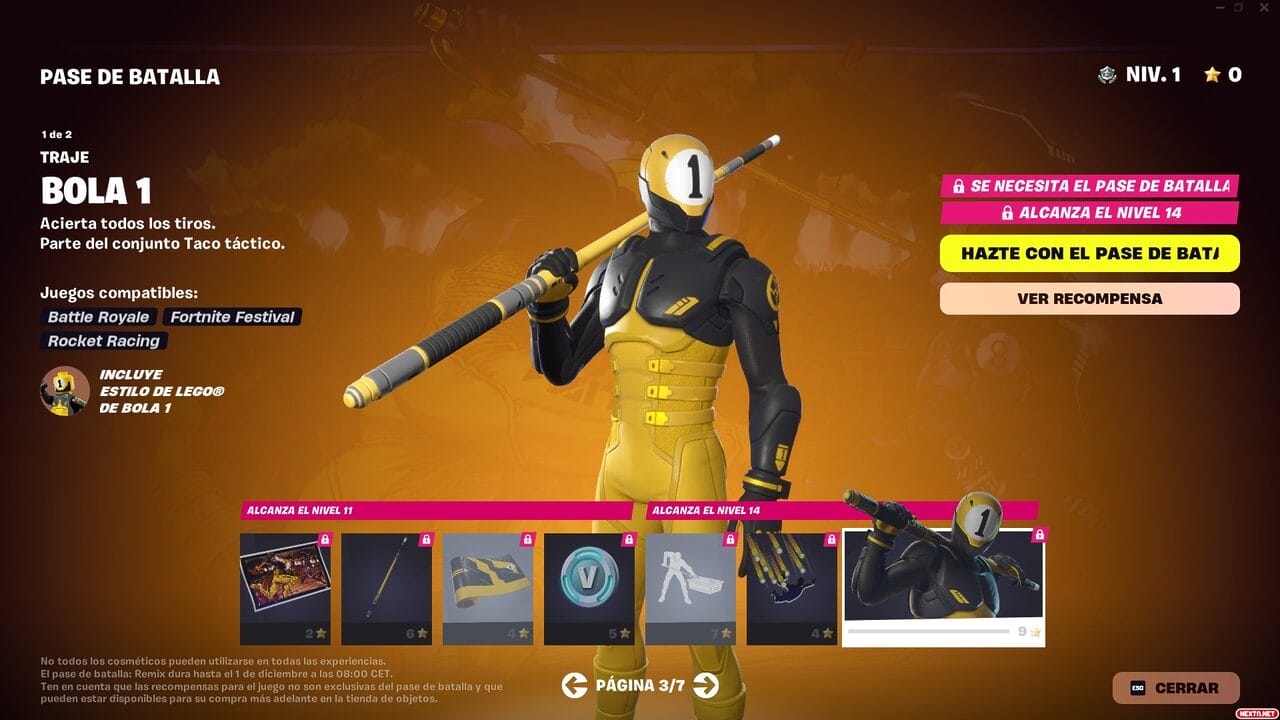 Fortnite Remix Capitulo 2 Pase de Batalla Bola 1
