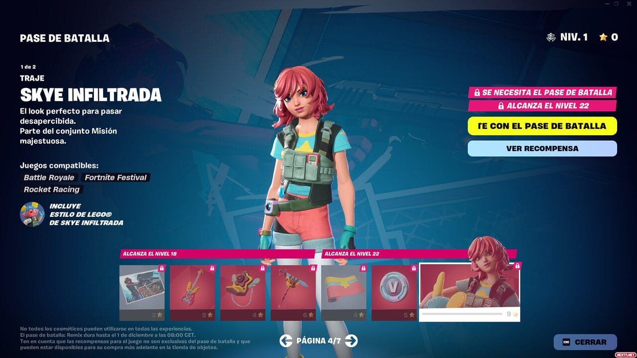 Fortnite Remix Capitulo 2 Pase de Batalla Skye Infiltrada