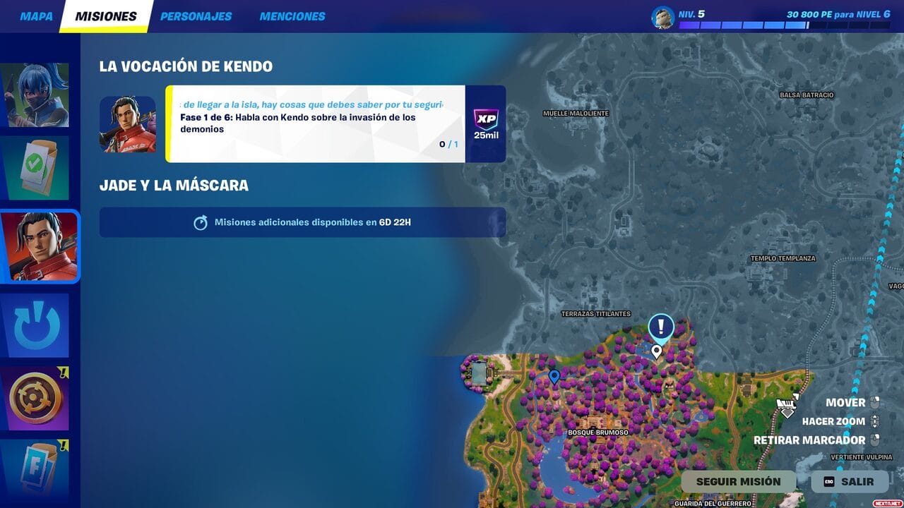 Fortnite Capitulo 6 Temporada 1 Cazademonios misiones historia semana 1 Kendo