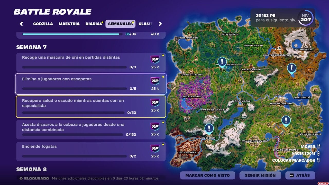 Fortnite Capitulo 6 Temporda 1Misiones semana 7 especialistas