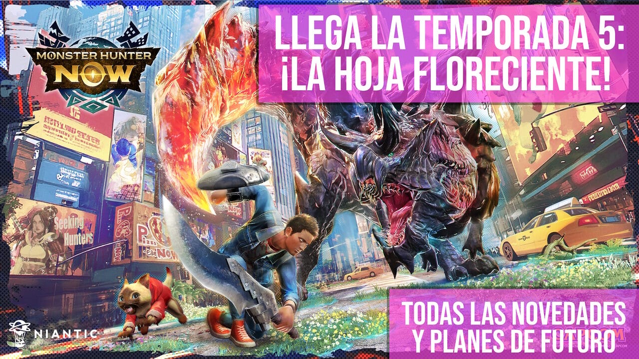 Monster Hunter NOW Temporada 5 La hoja floreciente novedades Glavenus Arzuros