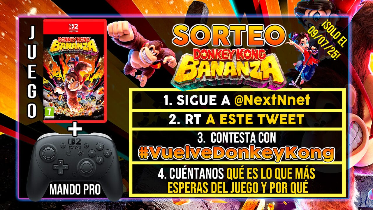 Sorteo Donkey Kong Bananza Mando Pro Nintendo Switch 2
