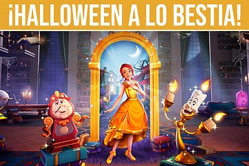 Disney Dreamlight Valley Regreso al Castillo de la Bestia Halloween Lumière y Din-Don