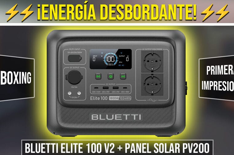 Unboxing generador solar portátil Bluetti Elite 100 y placa solar PV200