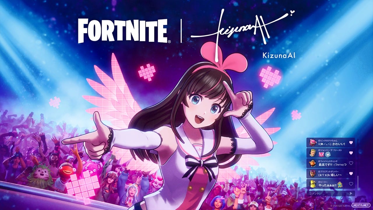Kizuna AI Fortnite Colaboración KizunaAI Filtraciones Skins Emote Crossover Nintendo Switch 2 PS5 PS4 PC Xbox iOS Android