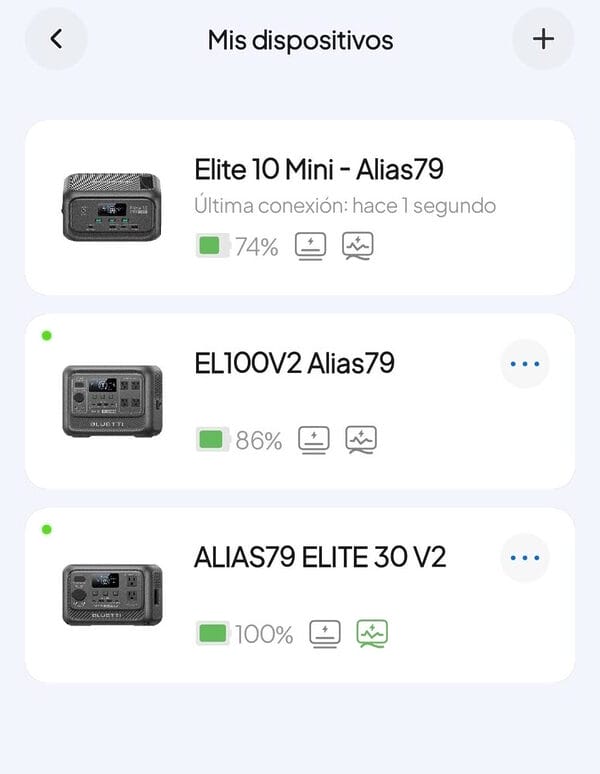 review análisis Generador eléctrico solar Bluetti Elite 10 Mini app