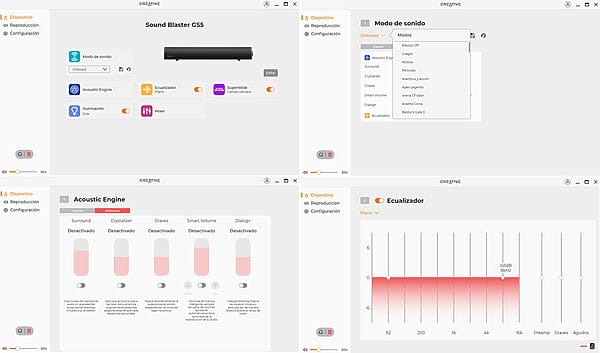 Análisis Barra de sonido Creative Sound Blaster GS5 altavoz aplicación Windows