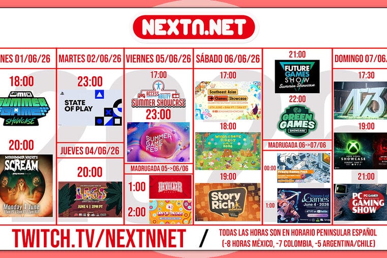 Cuadrante NO E3 Summer Game Fest 2026 todas las presentaciones