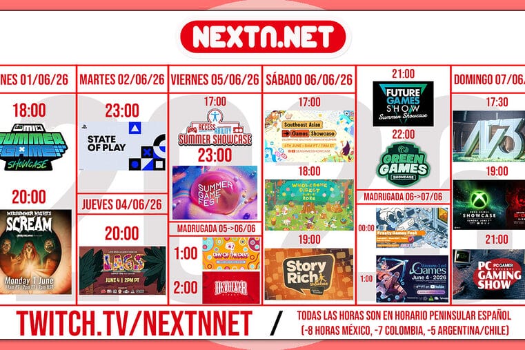 Cuadrante NO E3 Summer Game Fest 2026 todas las presentaciones