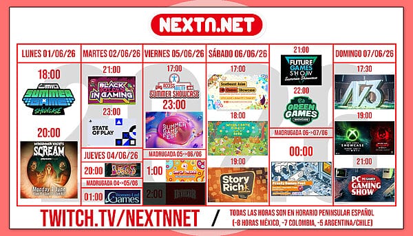 Cuadrante NO E3 Summer Game Fest 2026 todas las presentaciones conferencias